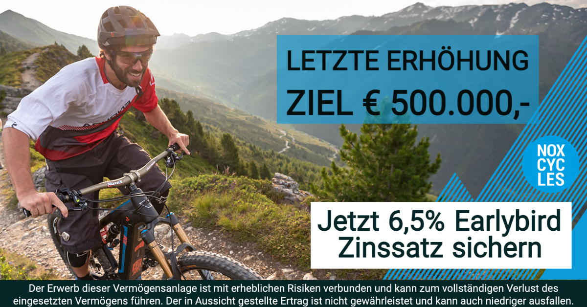 NOX Cycles - Nutze die LETZTE Chance - Fundingziel Euro 500.000,- CONDA